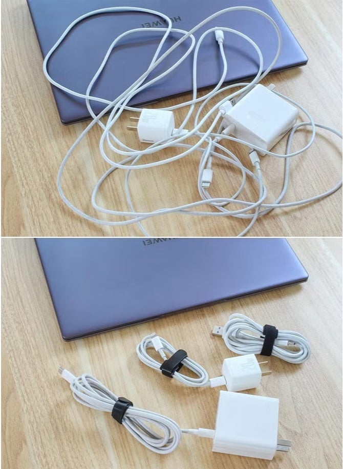 100قطعة من ربطات الكابلات القابلة لإعادة الاستخدام، ربطات عنق سوداء قابلة للتعديل مقاس 6 بوصات، ربطات عنق سلكية لإدارة الكابلات متعددة الأغراض لتنظيم المنزل والمكتب ومراكز البيانات - Image 4