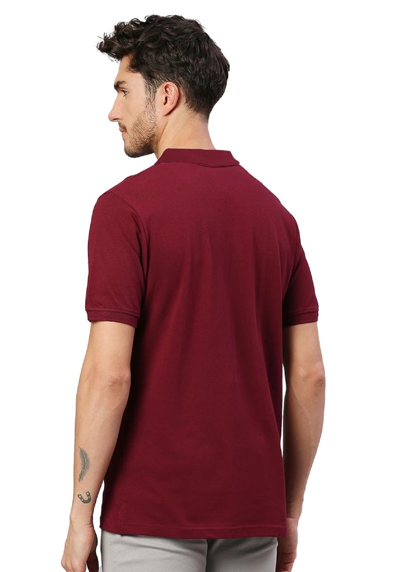 LEOTUDE Men's Regular Fit Half Sleeve Matty Polo T-Shirt (P52|P71_Black_Navy_XL) - Image 2