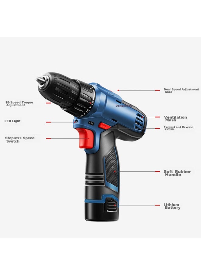 DONG Cheng Dongcheng Lithium-ion Cordless Drill Wjz1201ts Electric Screwdriver Household Tool Set - Image 2