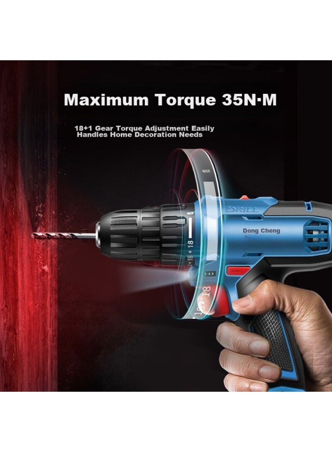 DONG Cheng Dongcheng Lithium-ion Cordless Drill Wjz1201ts Electric Screwdriver Household Tool Set - Image 4