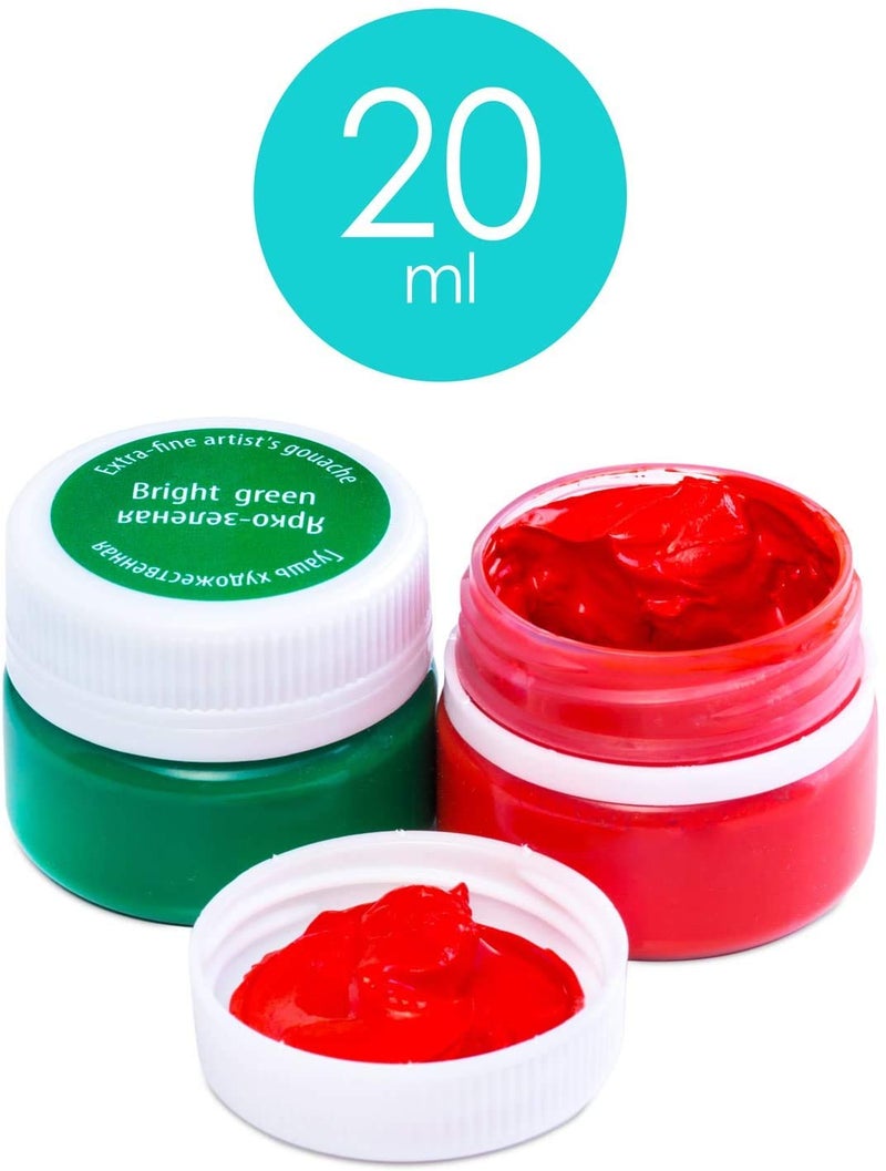 Master Class Professional Gouache Colors - 16 x 20 ml Jars Nevskaya Palitra Paints from Russia - Image 2
