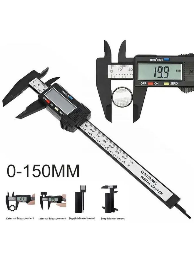Black Digital Caliper 0 150mm LCD Display High Precision Measuring Tool - Image 4