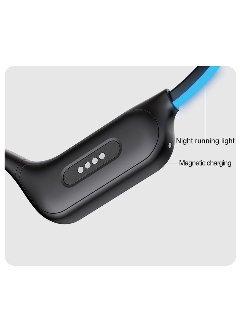 caijin Bone conduction swimming sports headphones, neck-hanging night running waterproof bone conduction headphones, IP68 waterproof, with night running light, 32GB capacity, suitable for swimming/night running/sports - Image 4
