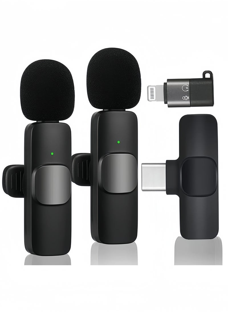 Angola Panda Wireless Lavalier Microphone for Type-C Phone- Plug-Play Wireless Mic with 2 Microphone for type-C Android/Phone/Ipad/notbook/Laptop and iPhone Video Recording- Interview- Vlog- Auto Sync and Noise Reduction- 2.4 GHZ  - Image 1