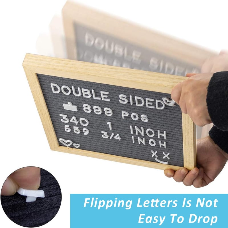 OFIFO Double Sided Felt Letter Board With 889 Pre-Cut White Plastic Letters - 10 x 10 Home Decor Memo for Signage Message, Announcement, Wall Decor, Changeable Message - Image 3