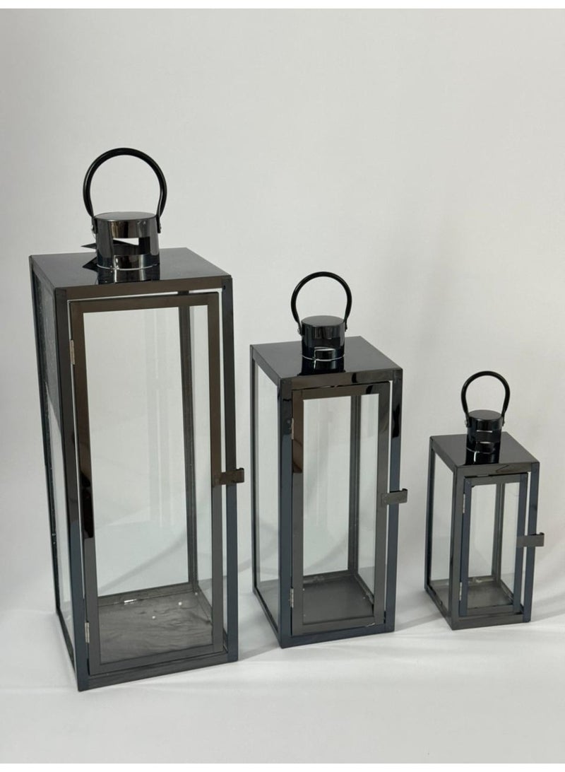 ليفينج طقم فوانيس معدنية مع أبواب زجاجية: إضاءة عملية وأنيقة - Image 5