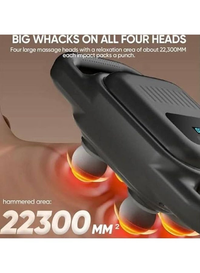 جهاز مساج سداسي 6 رؤوس للتدليك العميق – مزود بمحرك قوي وذكي بتقنية رباعية المحاور – 4 سرعات و3 مستويات مختلفة – بطارية 1800mAh لوقت تشغيل طويل - Image 2