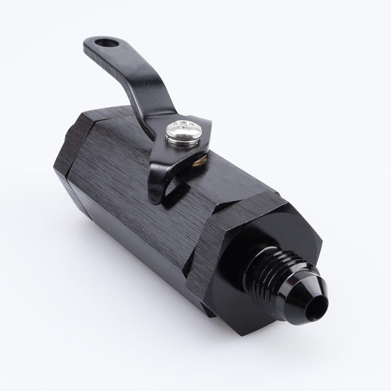 AC PERFORMANCE Inline Fuel Male Shut Off Valve with Cable Lever Aluminum Black -4 AN - Image 4