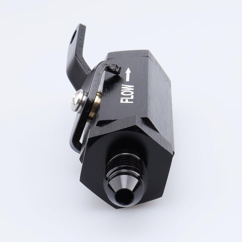 AC PERFORMANCE Inline Fuel Male Shut Off Valve with Cable Lever Aluminum Black -4 AN - Image 3