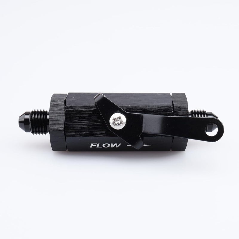 AC PERFORMANCE Inline Fuel Male Shut Off Valve with Cable Lever Aluminum Black -4 AN - Image 2