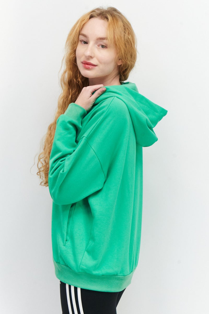Ocean Pacific Women Hooded Neck Graphic Full Zip Sweatshirt, Island Green - Image 2