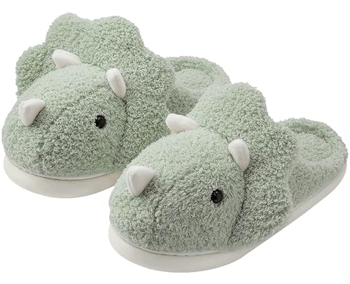 Avilego Unisex Dinosaur Slippers Plush House Shoes Soft Sandals Indoor & Outdoor Fuzzy Winter Slippers - Image 1