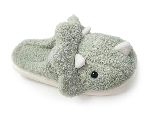 Avilego Unisex Dinosaur Slippers Plush House Shoes Soft Sandals Indoor & Outdoor Fuzzy Winter Slippers - Image 5