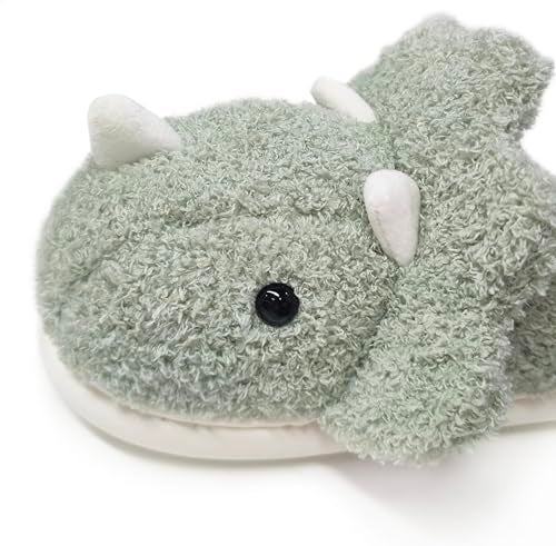 Avilego Unisex Dinosaur Slippers Plush House Shoes Soft Sandals Indoor & Outdoor Fuzzy Winter Slippers - Image 4