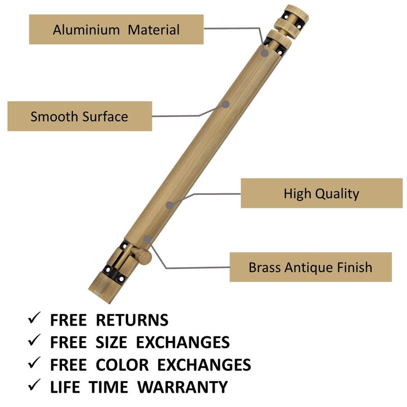 Atom 2 Pack 18 inch Aluminium Tower Bolt Brass Antique Finish Home and Offices Doors and Windows Tower Bolt TB002 - Image 2