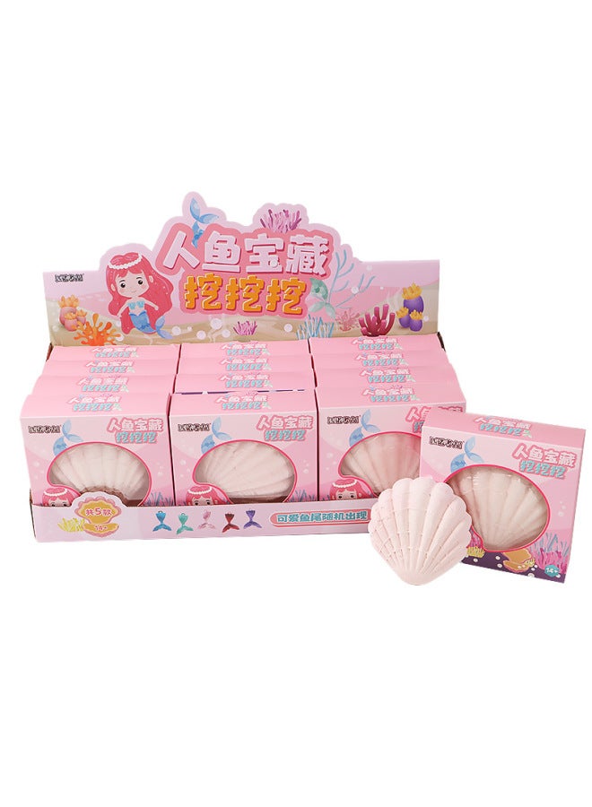 Pinuo Archaeological Excavation Toy Gift Box Dinosaur Fossil Historical Antiquities Gem Digging Toy Blind Box-Color:❤️ Hot Sale! [Shang Chao Explosions] Mermaid Treasure (Suggested To Take 12 Multiples To Send Display Box)  - Image 1