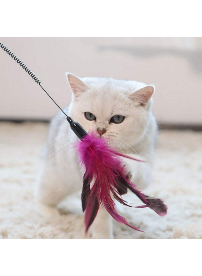 Cat Feather Spring Stick - Interactive Bell Rod Wand For Endless Playtime Enjoyment And Mental Stimulation | Engage Your Kitty'S Natural Instincts For Hunting And Pouncing (Pack Of 1) - Image 5
