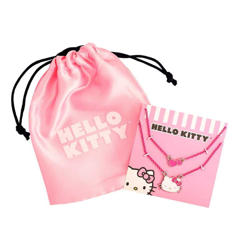 SALLY ROSE Sanrio Hello Kitty Pink Enamel Layered Necklace for Women Official License - Hello Kitty Pendant Necklace Double Strand - Image 5