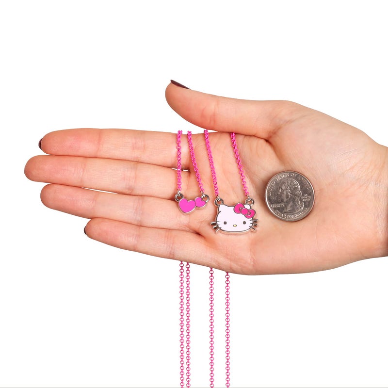 SALLY ROSE Sanrio Hello Kitty Pink Enamel Layered Necklace for Women Official License - Hello Kitty Pendant Necklace Double Strand - Image 4
