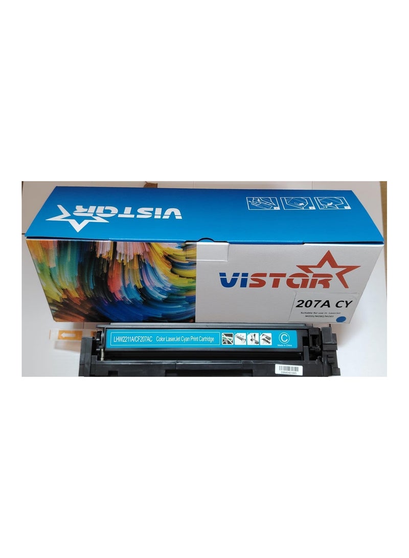 Vistara خرطوشة حبر VISTAR 207A متوافقة مع W2210A W2211A W2212A W2213A، سماوي، للطابعة Color LaserJet Pro M255dw MFP M282nw M283cdw M283fdw  khartushat habr VISTAR 207A mutawafiqat mae W2210A W2211A W2212A W2213A, smawi, liltaabieat Color LaserJet Pro M255dw MFP M282nw M283cdw M283fdw - Image 2
