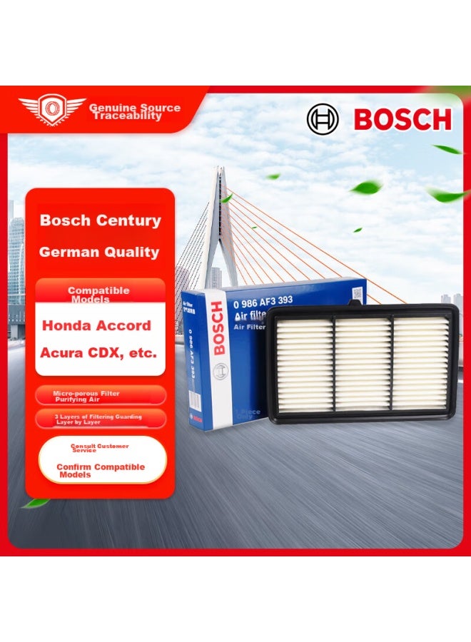 Bosch Automotive Air Filter Element, Air Cleaner, Air Filter 3393, Compatible With Honda Odyssey, Elgin/acura Cdx - Image 1