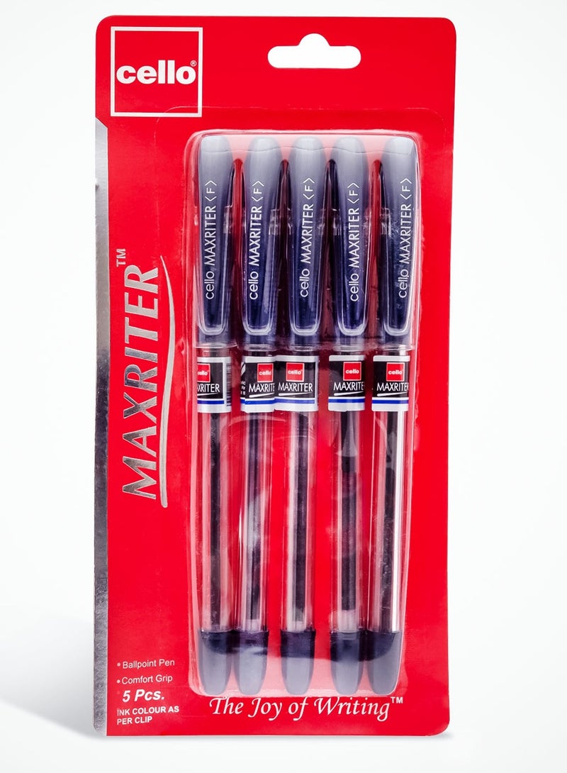 تشيلو Cello Maxriter Ball Pen 0.7 ملم - 5 قطع - أزرق