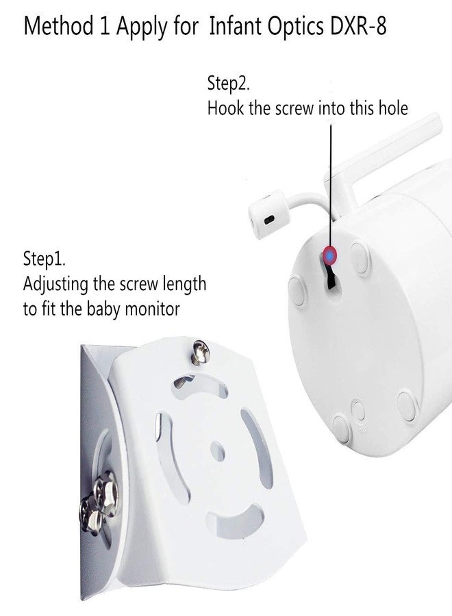 GUCHO Baby Monitor Wall Mount for Infant Optics DXR-8,Adjustable Angle Mounting Brackets for Motorola,Babysense,HelloBaby and Most Universal Camera Stand Indoor Wide Angle Aluminum Alloy Material(White) - Image 2