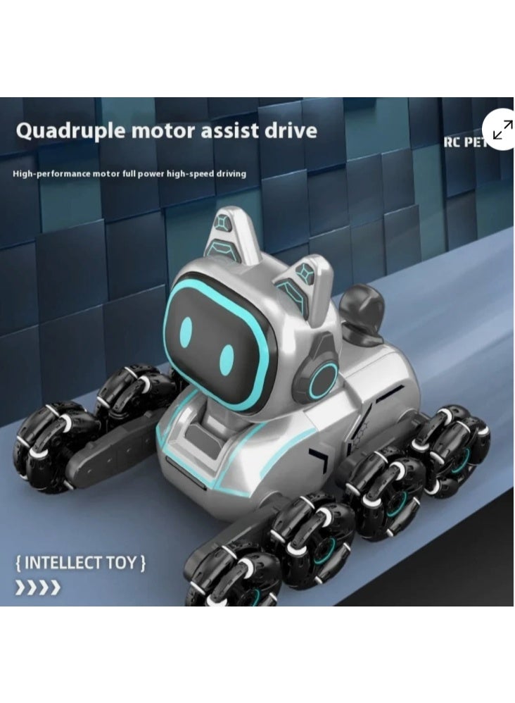 Smart Robot Dog Toy For Kids – Remote & Gesture Control – 8 Wheels – Led Light-Up Eyes - Image 3