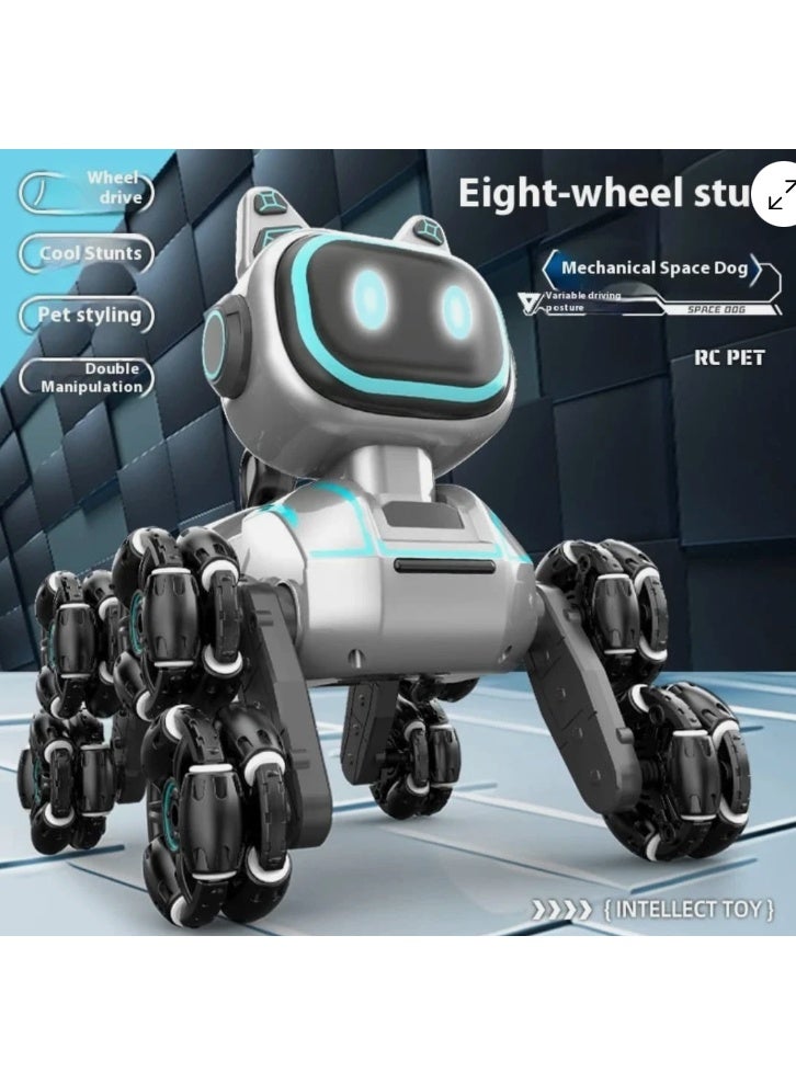 Smart Robot Dog Toy For Kids – Remote & Gesture Control – 8 Wheels – Led Light-Up Eyes - Image 2