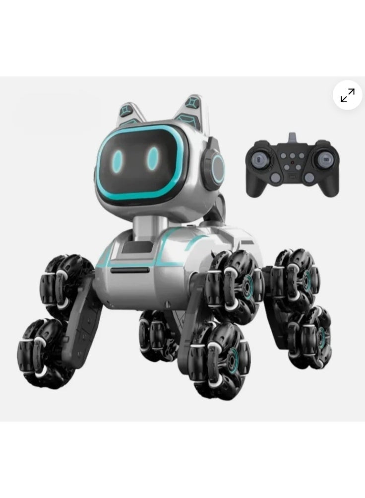 Smart Robot Dog Toy For Kids – Remote & Gesture Control – 8 Wheels – Led Light-Up Eyes - Image 1