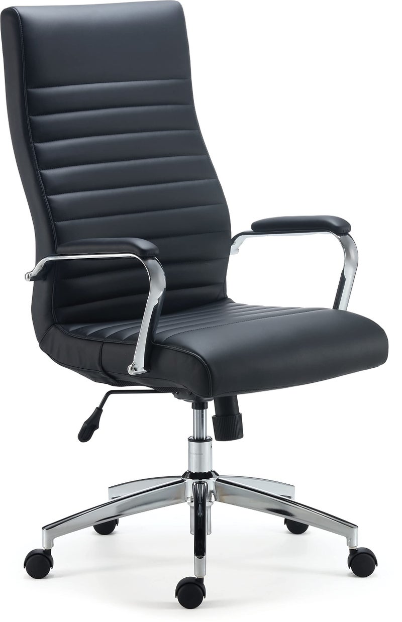 STAPLES Bentura Ergonomic Manager  Executive Office Chair High Back Swivel Adjustable Height Bonded Leather Black