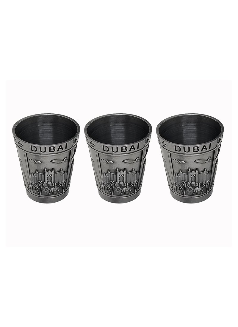 Souvenir Souq Shot Glass Metal set of 3  - Image 1