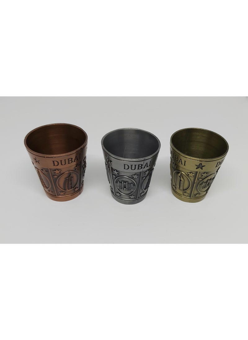 Souvenir Souq Shot Glass Metal set of 3  - Image 3