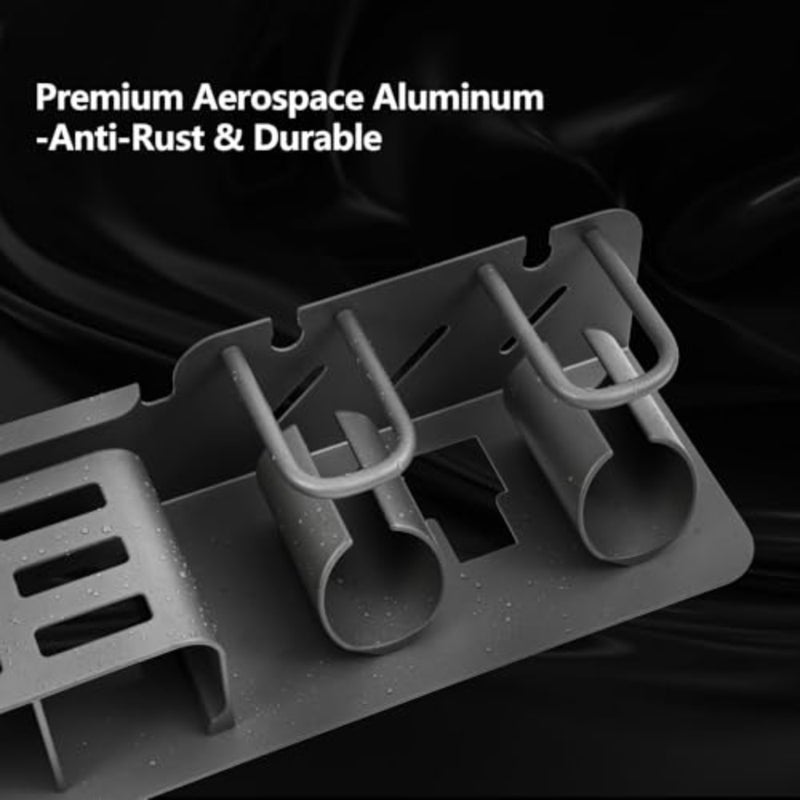 Electric Toothbrush Holder Wall Mounted, Rust-Proof Aluminum 2-Slot Organizer with Shelf - Minimalist Bathroom Storage for Small Spaces, Gray - Image 3