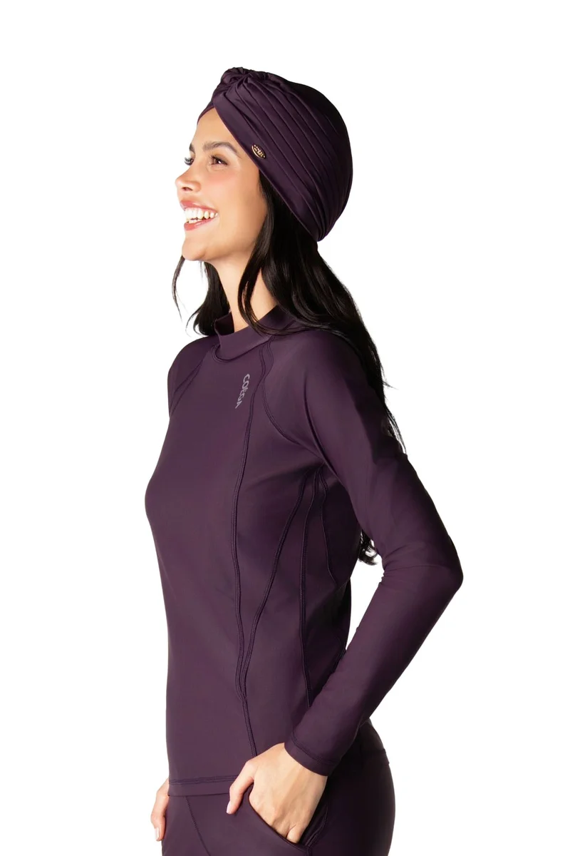 كويجا صن وير COEGA Ladies Rash Guard Long Sleeve - Midnight Plum