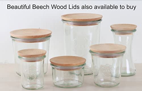 Weck 3 x Weck 60mm (2 3/8") SMALL ORIGINAL Loose Fitting Replacement Glass Lid. Fits WECK Models 080, 755, 760, 761, 762, 763, 764, 766, 902, 905, 975, 995. - Image 4