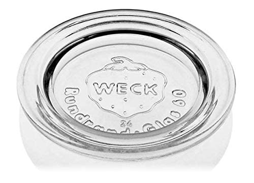 Weck 3 x Weck 60mm (2 3/8") SMALL ORIGINAL Loose Fitting Replacement Glass Lid. Fits WECK Models 080, 755, 760, 761, 762, 763, 764, 766, 902, 905, 975, 995. - Image 2