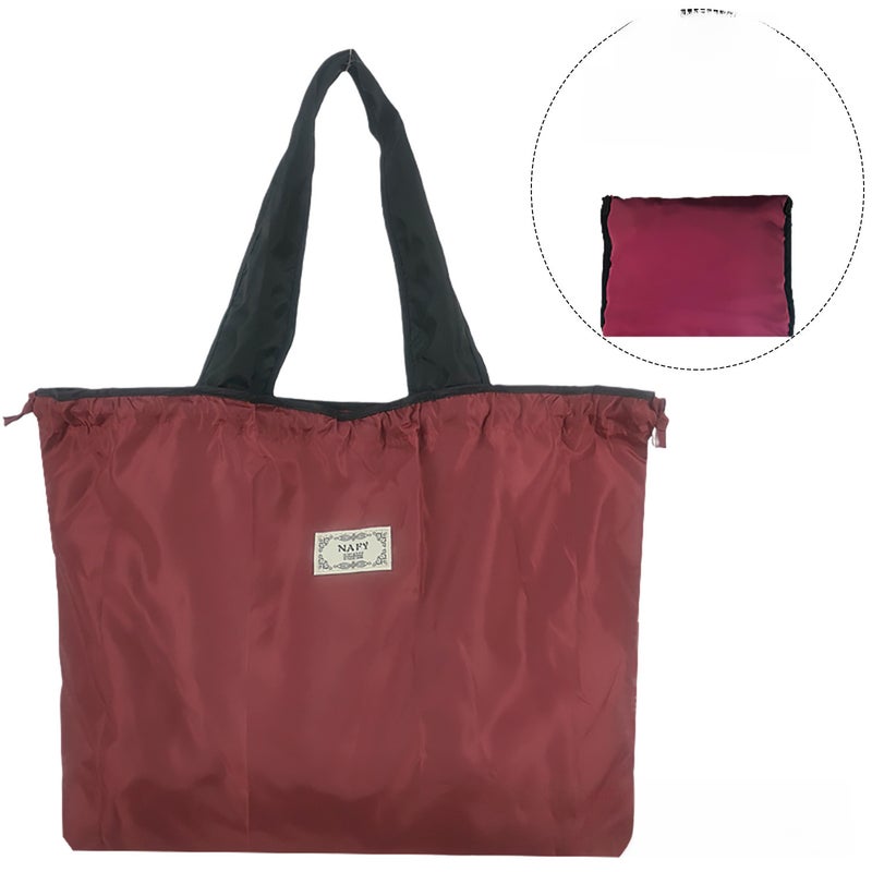 Eco-Friendly Drawstring Shopping Bag Wine Red + 