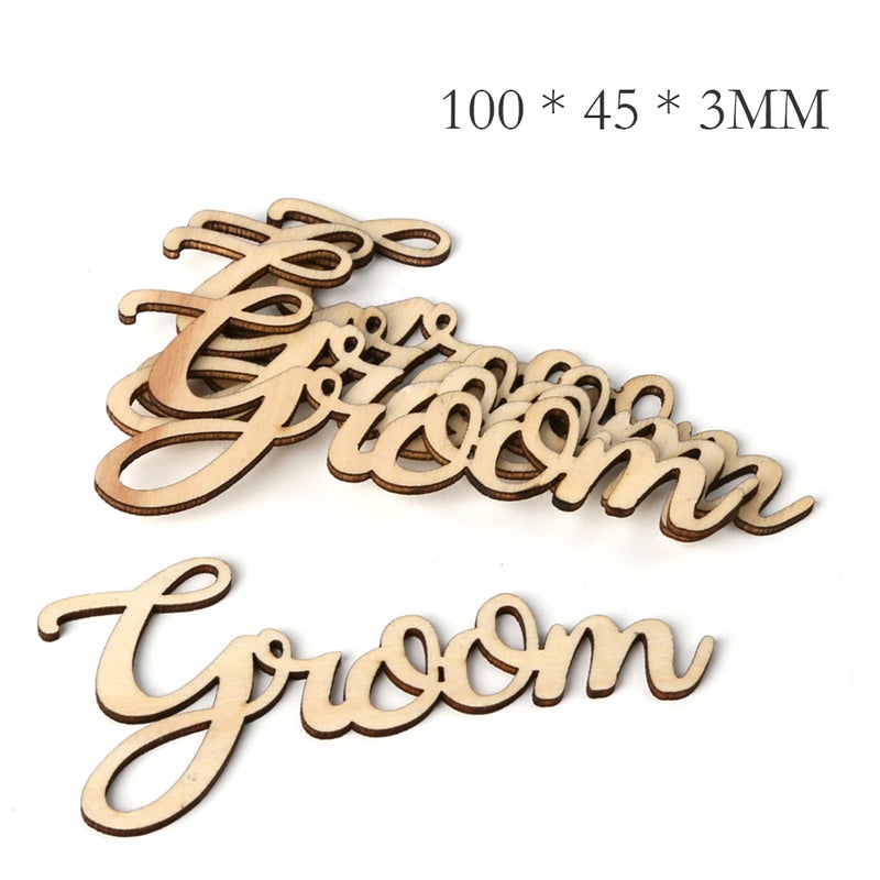 5pcs/set Wooden Letter Groom Wedding Sign Ornaments Embellishments DIY Craft Decoration Party Accessories - Image 4