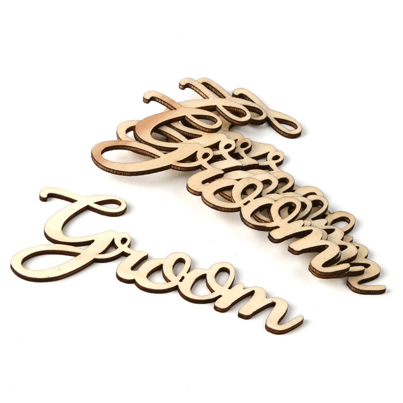 5pcs/set Wooden Letter Groom Wedding Sign Ornaments Embellishments DIY Craft Decoration Party Accessories - Image 3