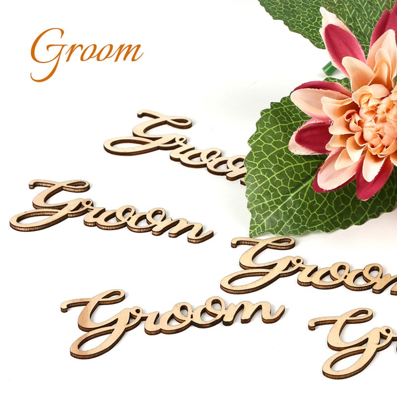 5pcs/set Wooden Letter Groom Wedding Sign Ornaments Embellishments DIY Craft Decoration Party Accessories - Image 5