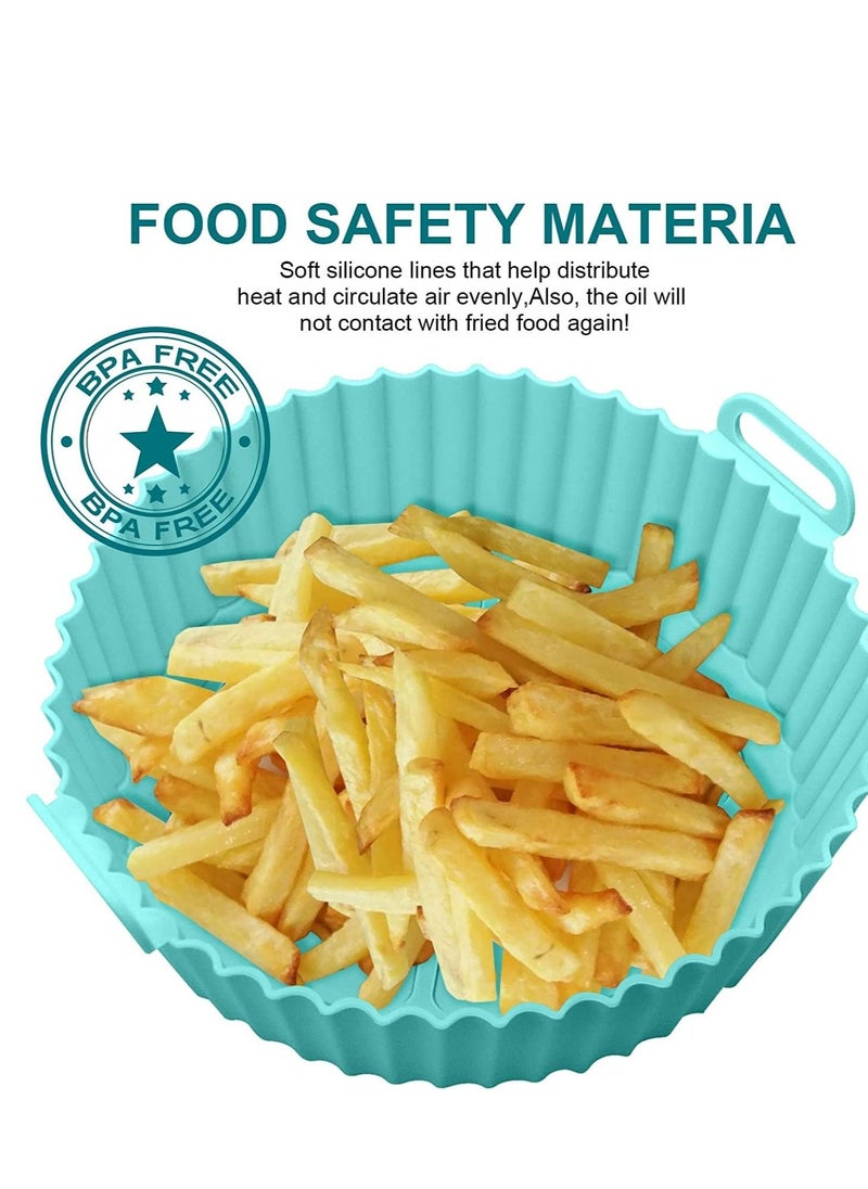 Captaintech Air Fryer Silicone Pot 2 Pcs Liners Food Safe Non-Stick Accessories Reusable Basket Kitchen Oven Round Tray for 3 to 5 Qt Airfryer  - Image 3