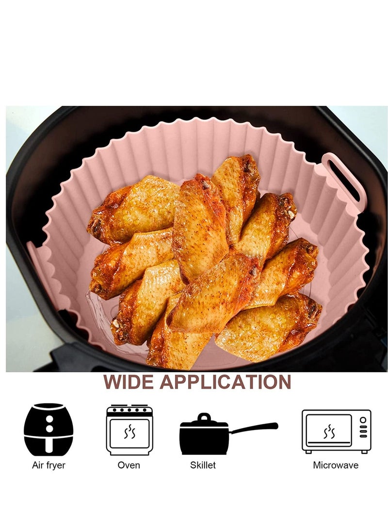 Captaintech Air Fryer Silicone Pot 2 Pcs Liners Food Safe Non-Stick Accessories Reusable Basket Kitchen Oven Round Tray for 3 to 5 Qt Airfryer  - Image 2