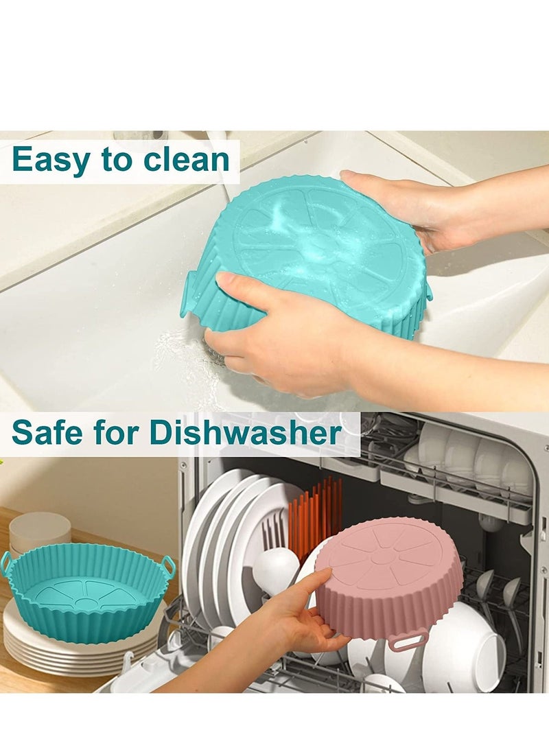 Captaintech Air Fryer Silicone Pot 2 Pcs Liners Food Safe Non-Stick Accessories Reusable Basket Kitchen Oven Round Tray for 3 to 5 Qt Airfryer  - Image 4