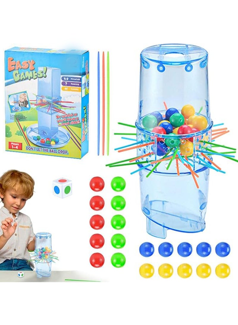 Family Friendly Stick Pull Floor Game, Fun Stick Game For Kids With Beads, Sticks And Pagoda Shaped Game Units, Family Board Game  - Image 1