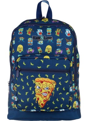 KAUKKO Kids&love Navy Blue Zombie Pizza Primary School Backpack - Boy  - Image 1