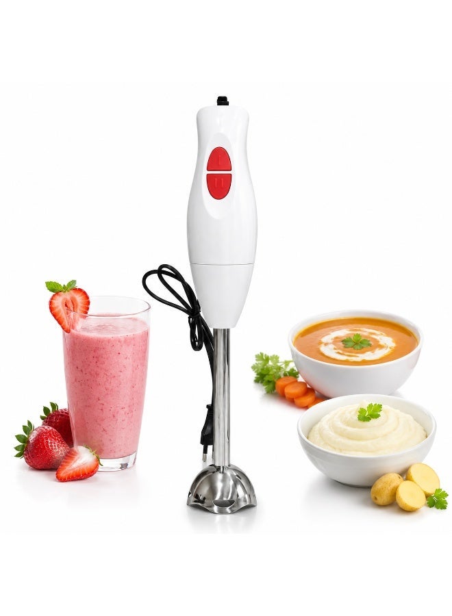 300W Hand Blender, 2-Speed Immersion Stick Blender with Stainless Steel Blade, Ideal for Soups, Smoothies, Juices, Sauces and Purees, Ergonomic Easy-Grip Design - Image 1