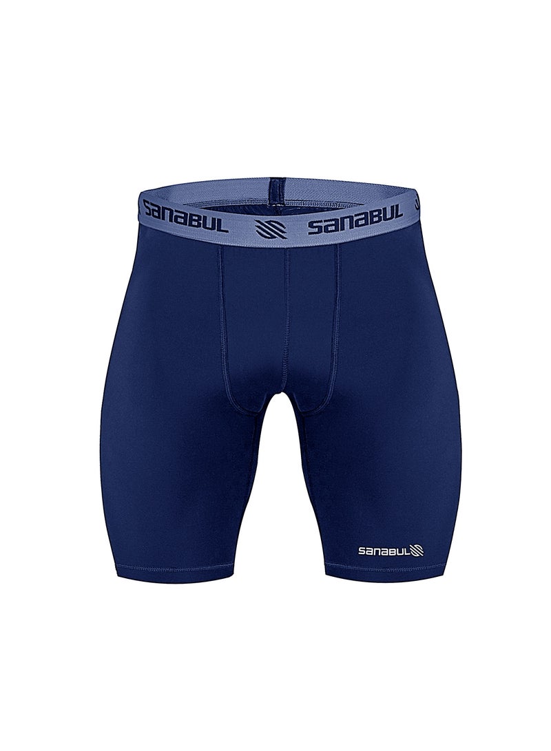 سنابول شورت ضغط رجالي – مقاس 2XL، أزرق داكن، مناسب للملاكمة، MMA وفنون قتالية، أداء رياضي قابل للتنفس - Image 1