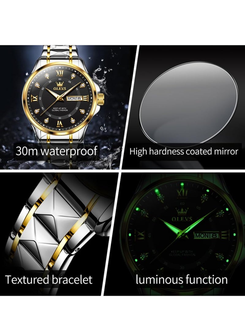 OLEVS OLEVS Couple Set Business Analog Quartz Men and Women Stainless Steel Waterproof Luminous Date Watch 2906  - Image 5