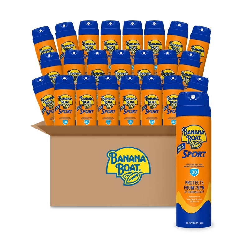 Banana Boat Sport Ultra Spray Sunscreen SPF 30, 1.8oz | Travel Size Sunscreen Spray SPF 30, Mini Sunblock, 1.8oz (Pack of 24) - Image 1